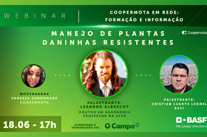 Palestra sobre manejo de plantas resistentes será realizada via webinar