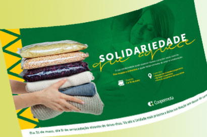 Coopermota realiza mês de campanha solidária com arrecadação de roupas e alimentos