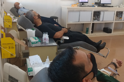 Agentes de segurança da Coopermota fazem doação coletiva de sangue