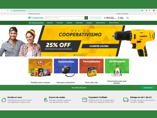 E-commerce da Coopermota tem promoções especiais no Mês do Cooperativismo