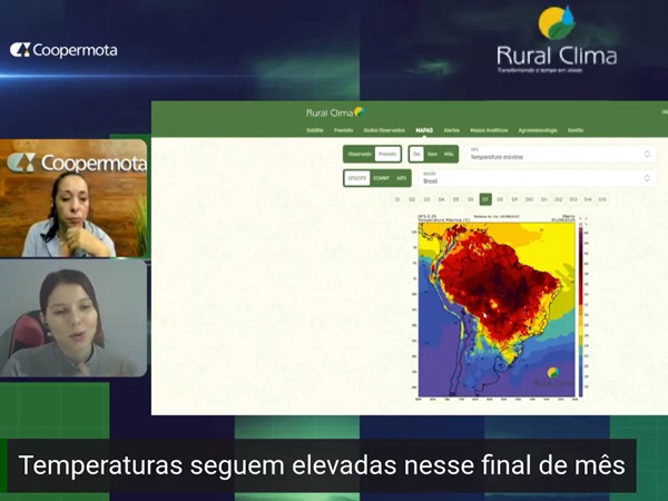 Tempo permanece seco, com altas temperaturas, mas pode chover no final do mês