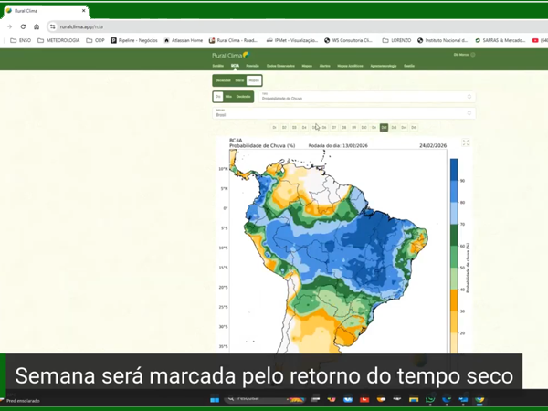Semana será marcada pelo retorno do tempo seco