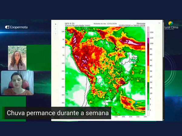 Semana terá chuvas mais frequentes